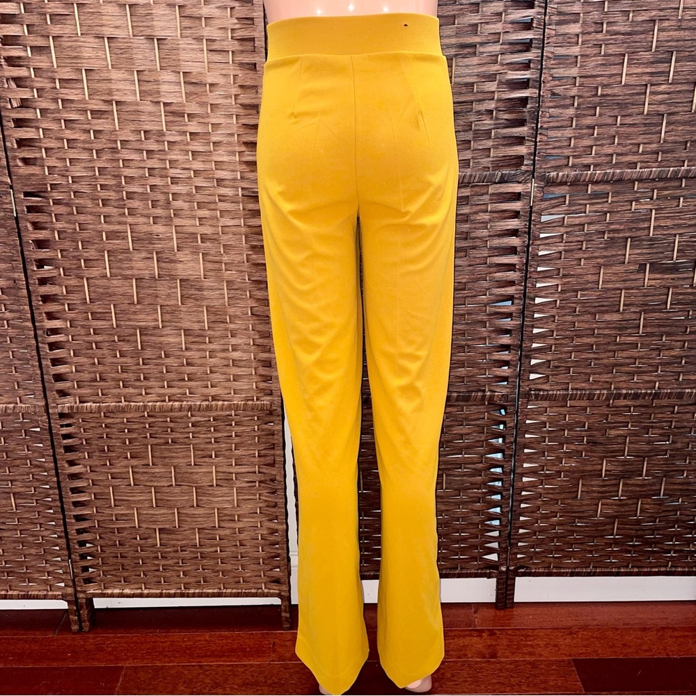 Vibrant Yellow Straight Leg Pants, Size S - Picture 2 of 6